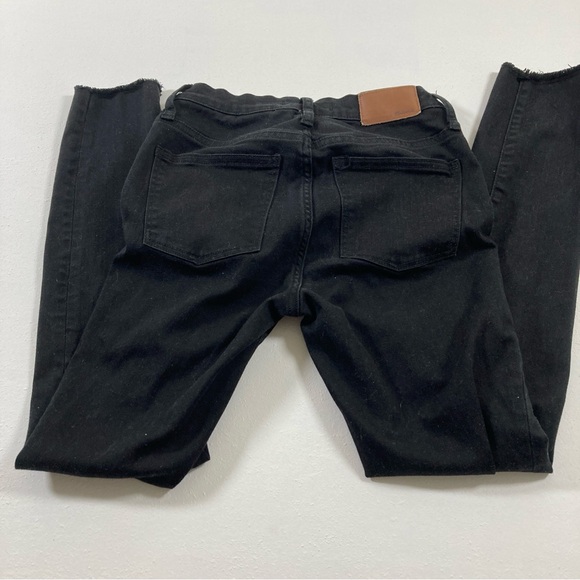 Madewell 9" High Rise Skinny Jeans Women's Size 26 Black Distressed - Picture 14 of 15